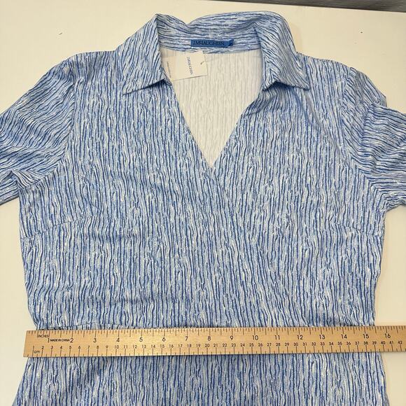 J.McLaughlin Women’s Verte Dress Size M Midi White Blue Catalina Cloth Coastal - Picture 15 of 16